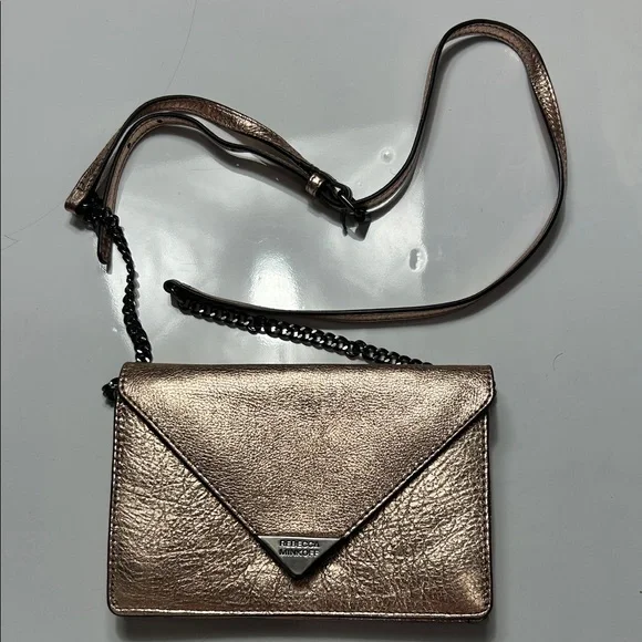 Metallic Rose Gold Rebecca MinkOff Crossbody Bag - Picture 3 of 4